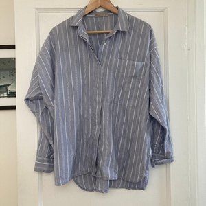 Everlane Blue Stripe Button Down Shirt
